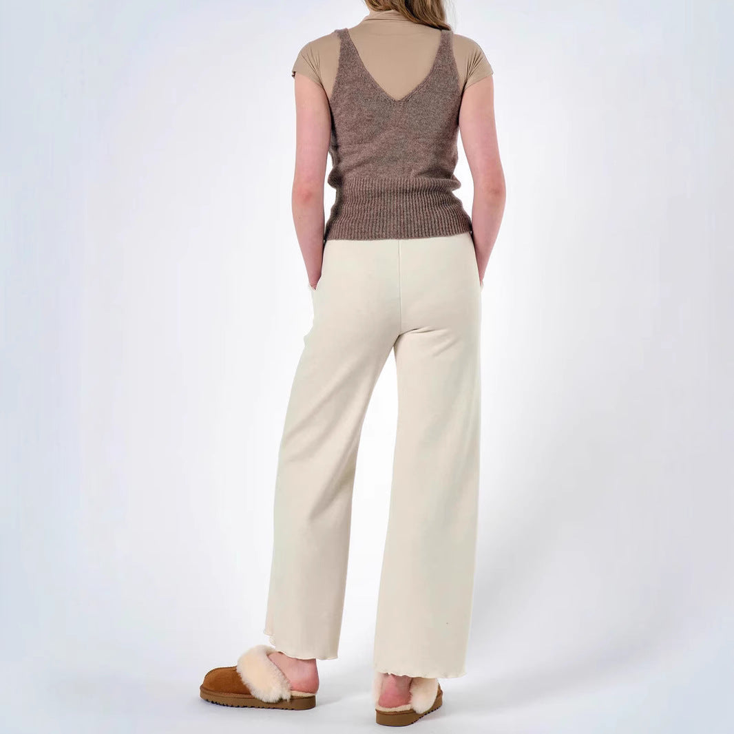 Damen weite Jersey-Hose mit elastischem Bund und praktischen Taschen Drune
