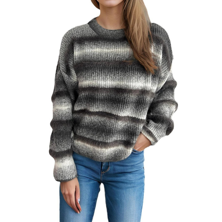 Damen kuscheliger Strickpullover mit Flair Drune