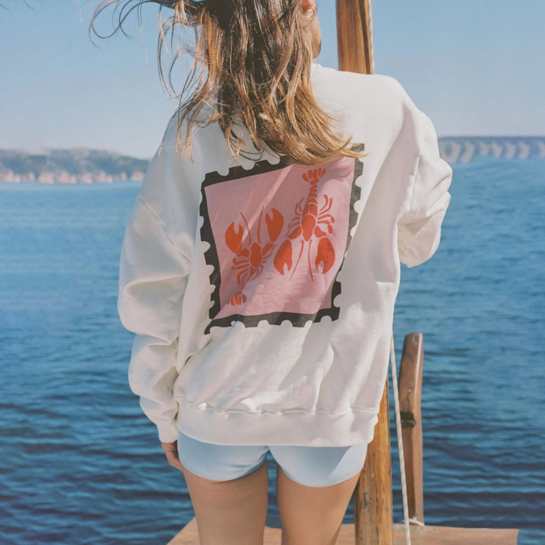Damen Freizeitpullover mit kreativem Krabben-Print Drune