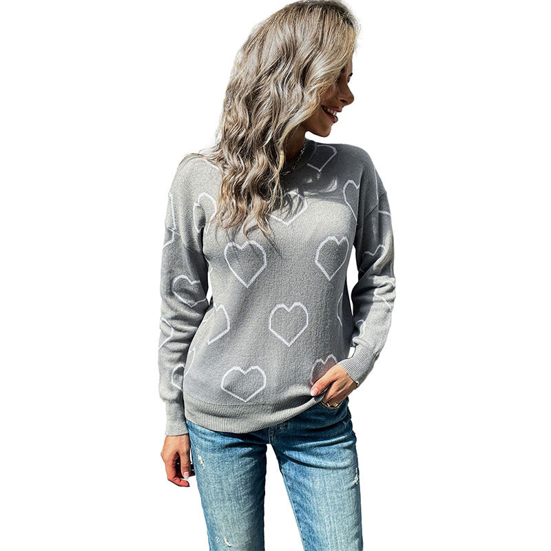 Damen Strickpullover mit Herzdesign und lässiger Passform Drune