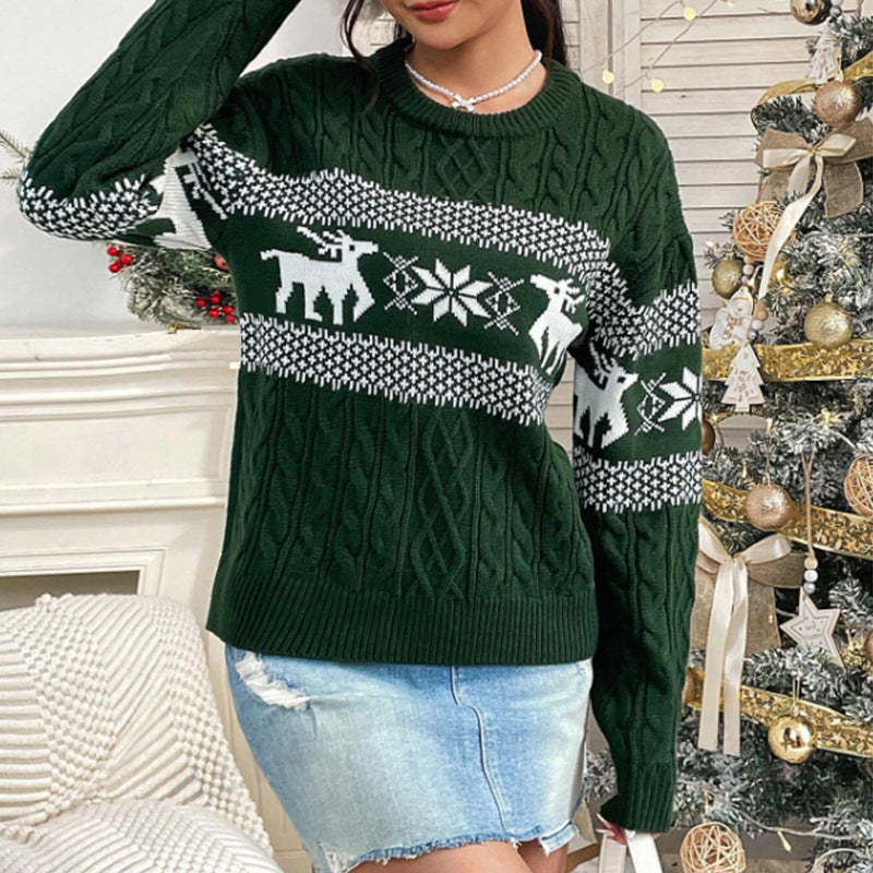 Damen Strickpullover mit festlichem Norweger-Muster und weichem Material Drune