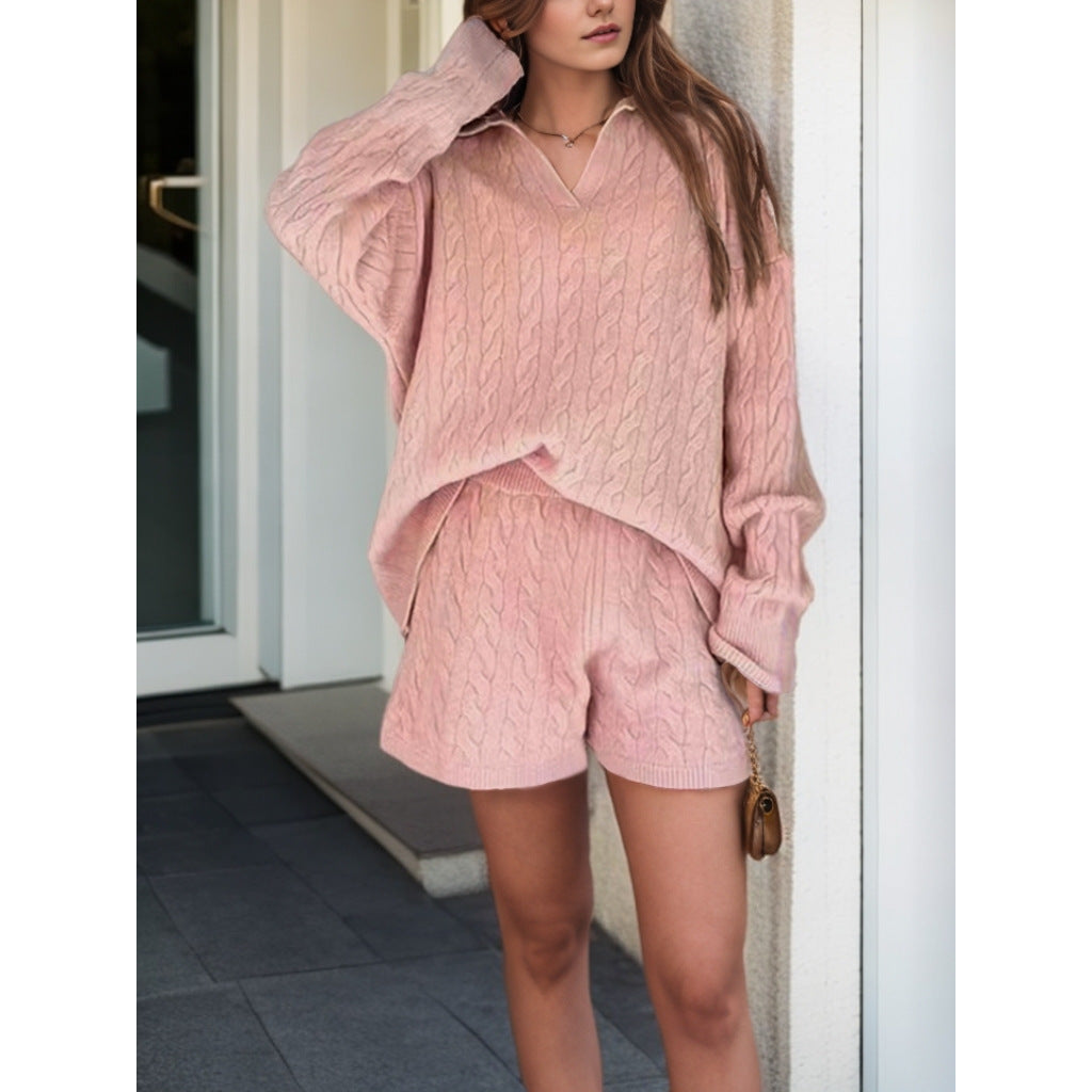 Damen bequeme Strickoberteil mit lässigem Schnitt und hochwertigen Details Drune