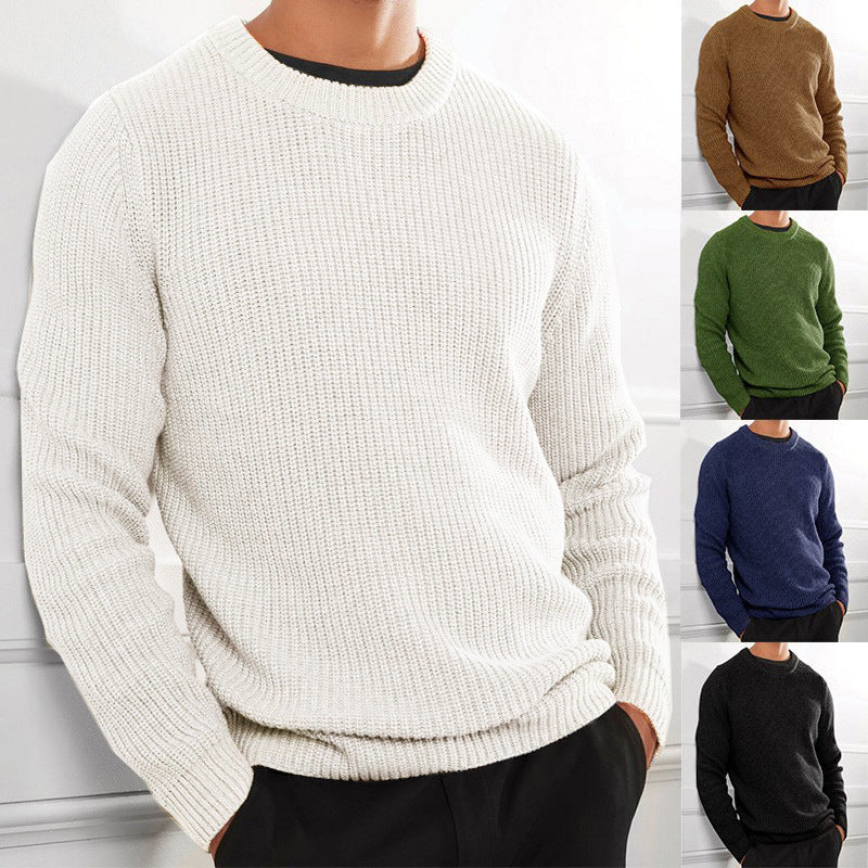 Herren Strickpullover mit strukturiertem Design und Rundhalsausschnitt Drune
