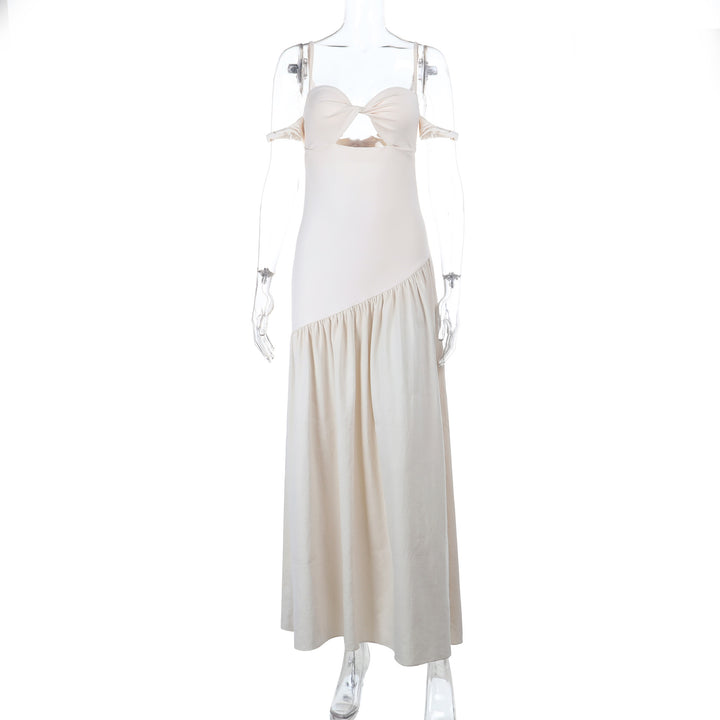 Damen Maxikleid mit schulterfreier Gestaltung und asymmetrischem Design Drune