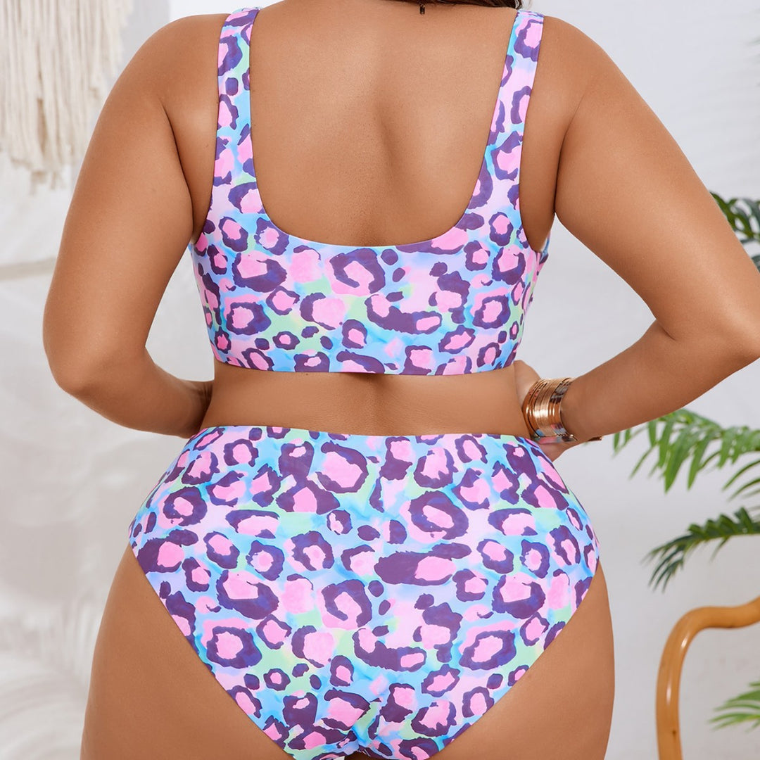 Damen Hoch geschnittenes Bikini-Set mit raffinierten Brustdetails Drune