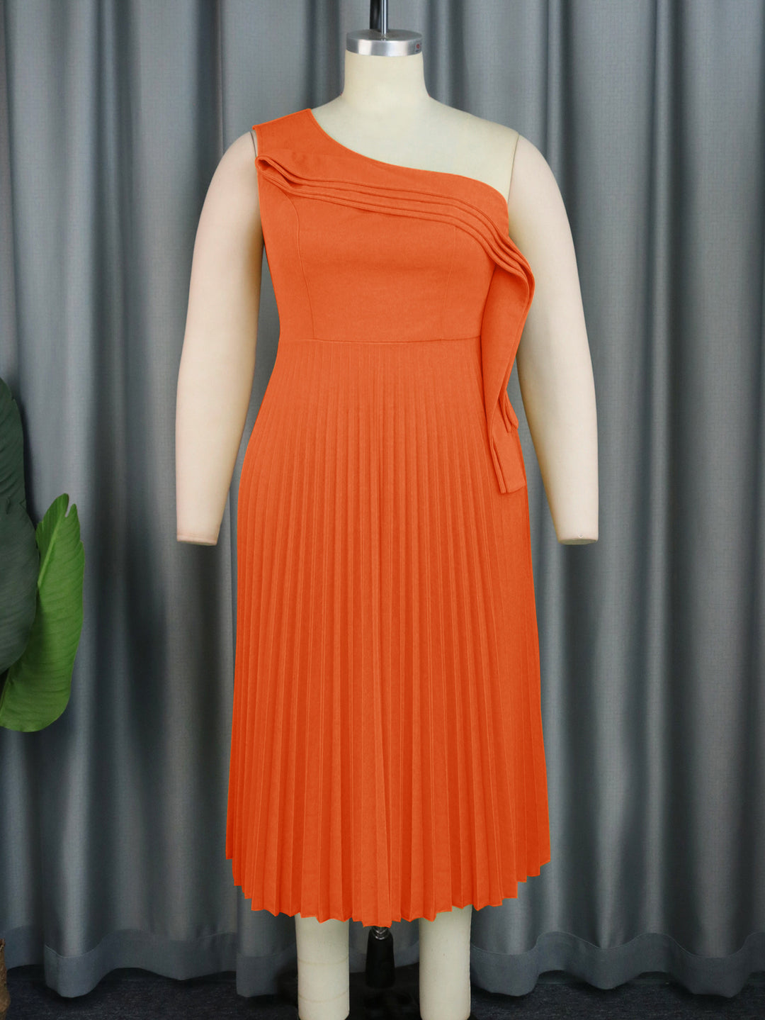Damen Elegantes Wickelkleid mit asymmetrischem Rüschendesign Drune