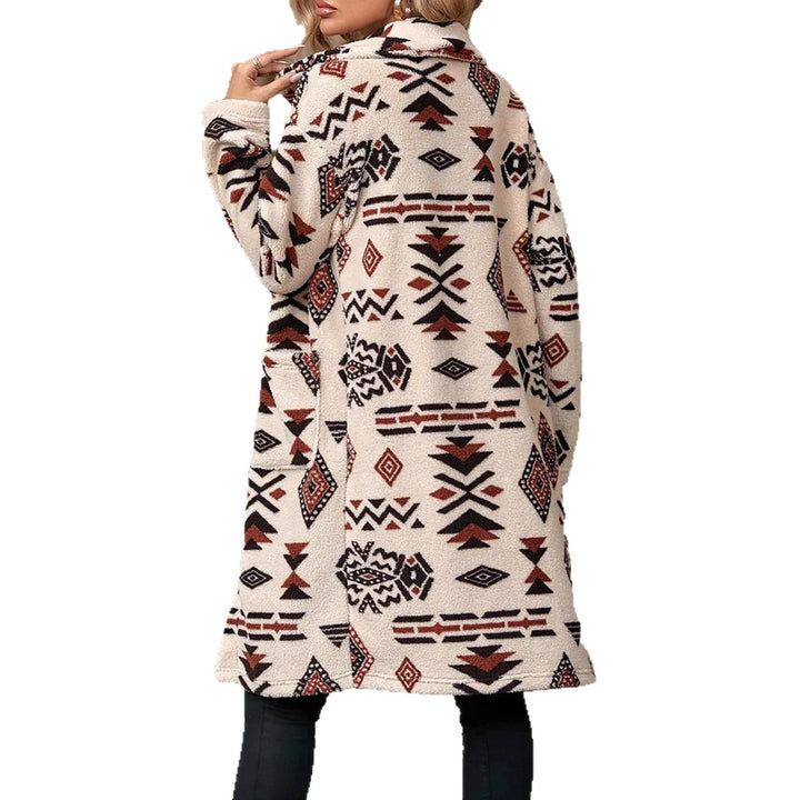 Damen Langarmlange Jacke mit geometrischem Muster Drune