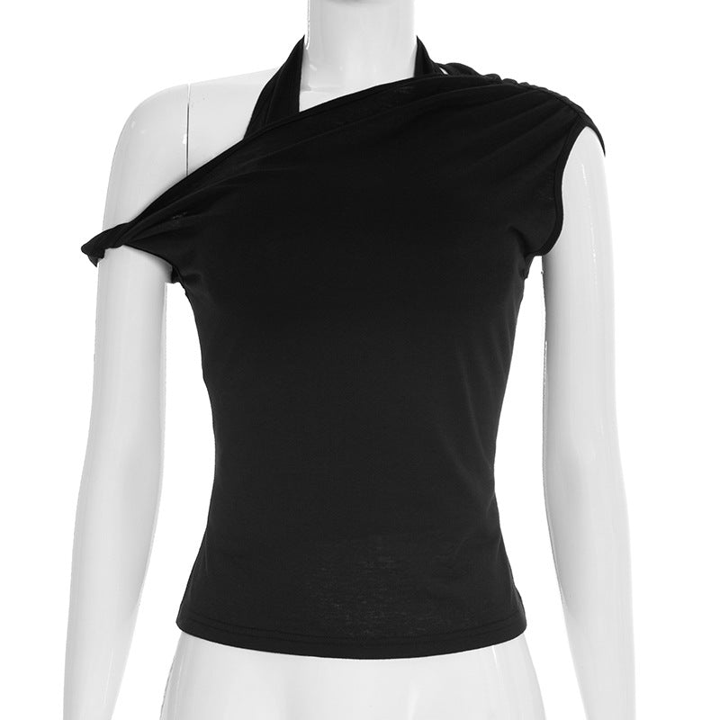 Damen asymmetrisches Trägershirt mit innovativem Schnitt und elegantem Design Drune