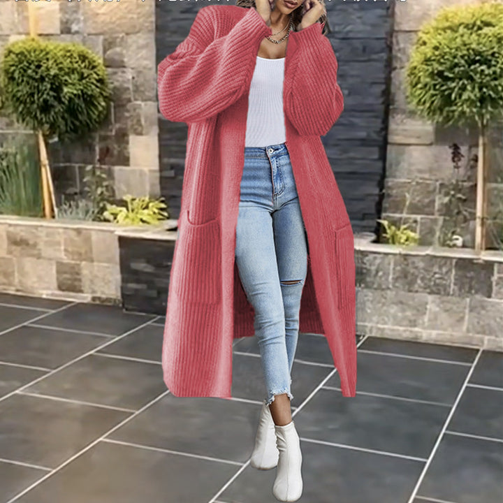 Damen Grobstrickcardigan mit tiefen Taschen und voluminösen Ärmeln Drune