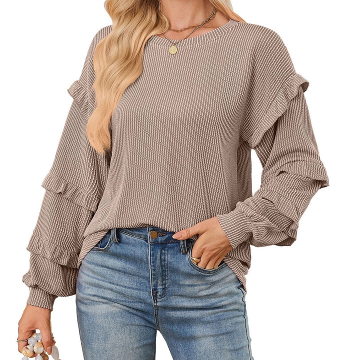 Damen Elegantes Sweatshirt mit Rüsche Drune