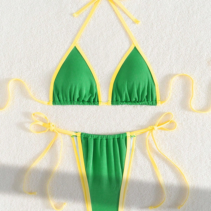 Damen Bikiniset mit verstellbaren Trägern und hohem Beinausschnitt Drune