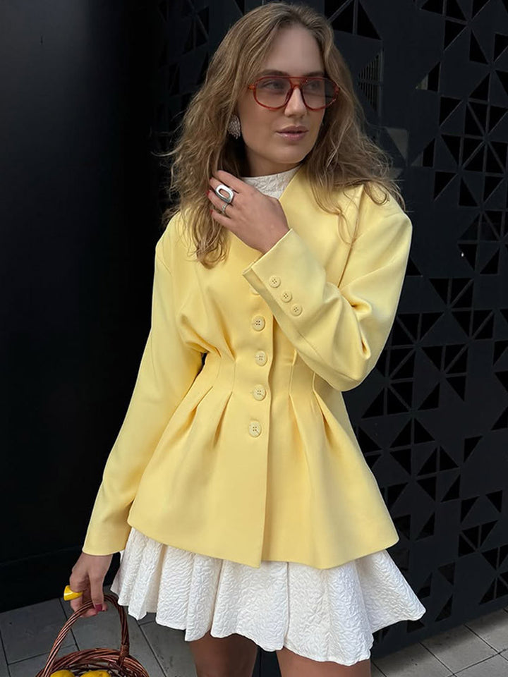 Damen Blazer mit tailliertem Schnitt und eleganten Knopfdetails Drune