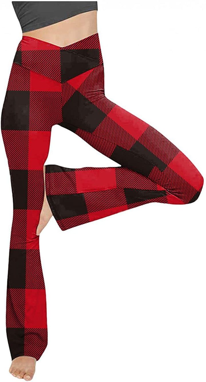 Damen Bootcut Yoga-Hose aus elastischem Material mit hohem Bund Drune