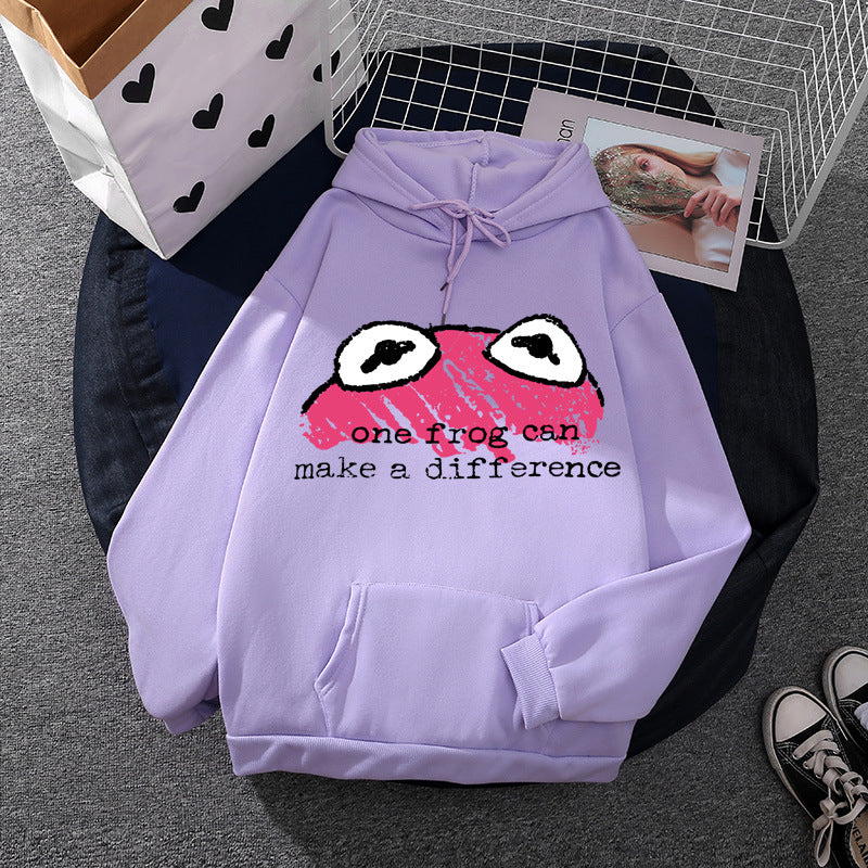 Damen Kapuzenpullover mit kreativem Froschdesign Drune
