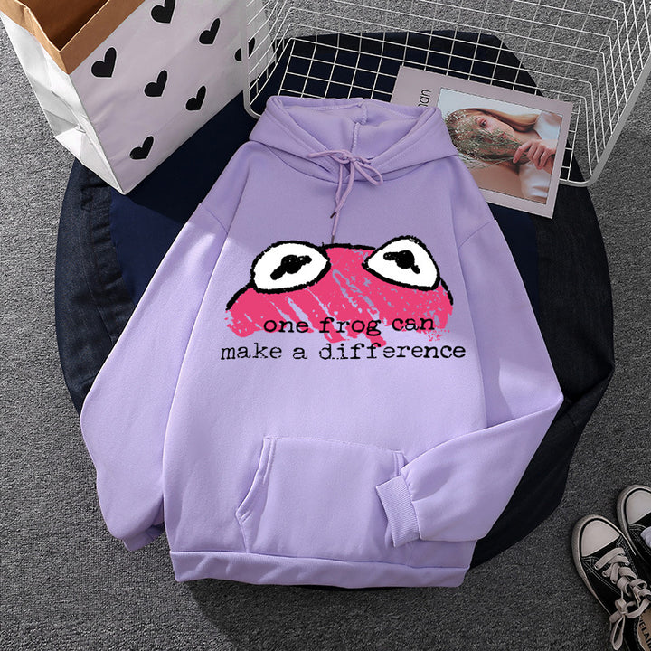 Damen Kapuzenpullover mit kreativem Froschdesign Drune