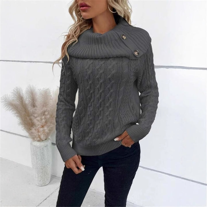 Damen Strickpullover mit oversized Kragen Drune