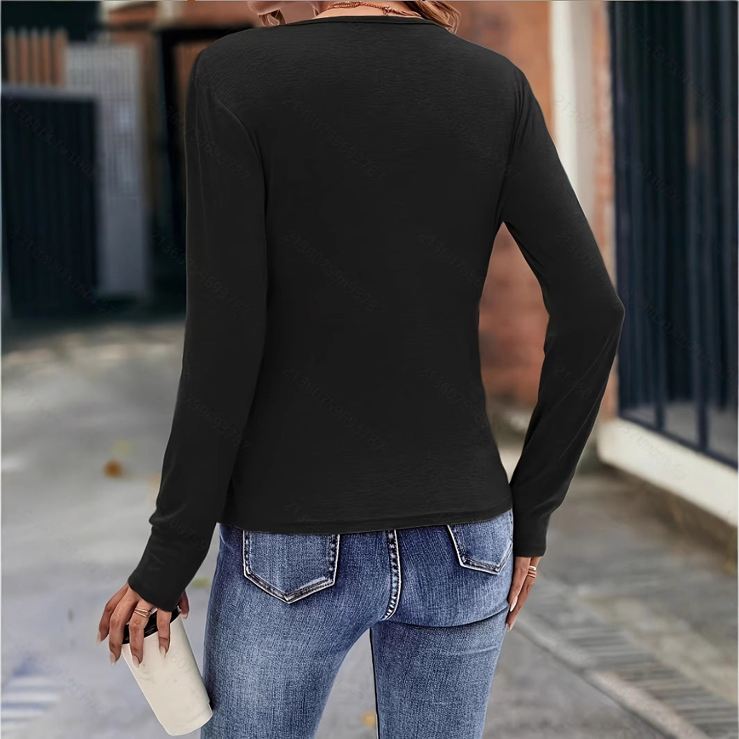 Damen Wickelshirt mit figurformendem Design und V-Ausschnitt Drune
