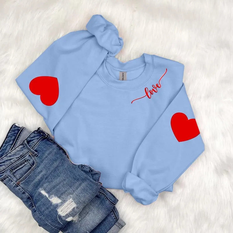 Damen Sweatshirt mit Herzen-Design und lässigem Schnitt Drune