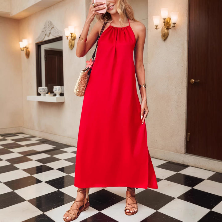 Damen Maxi-Kleid mit elegantem Halterbügel Drune