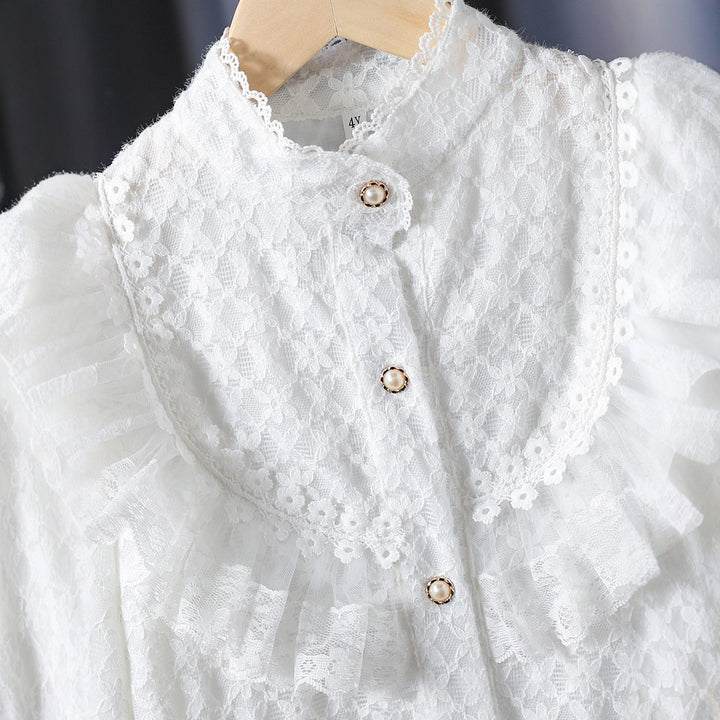 Damen Rüschenbluse mit Spitzenakzenten Drune