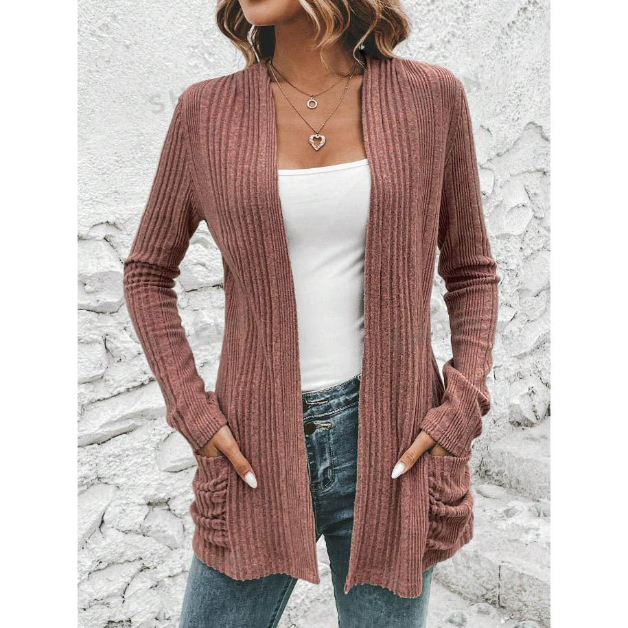 Damen Strickjacke mit offenem Design und praktischen Taschen Drune