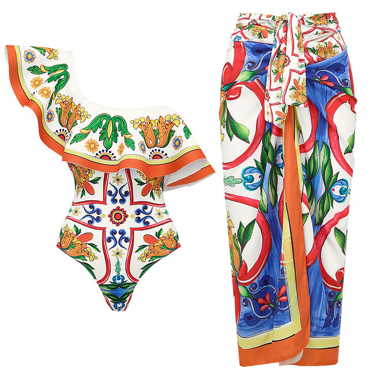 Damen Bikini-Top und Wickelrock Set Drune