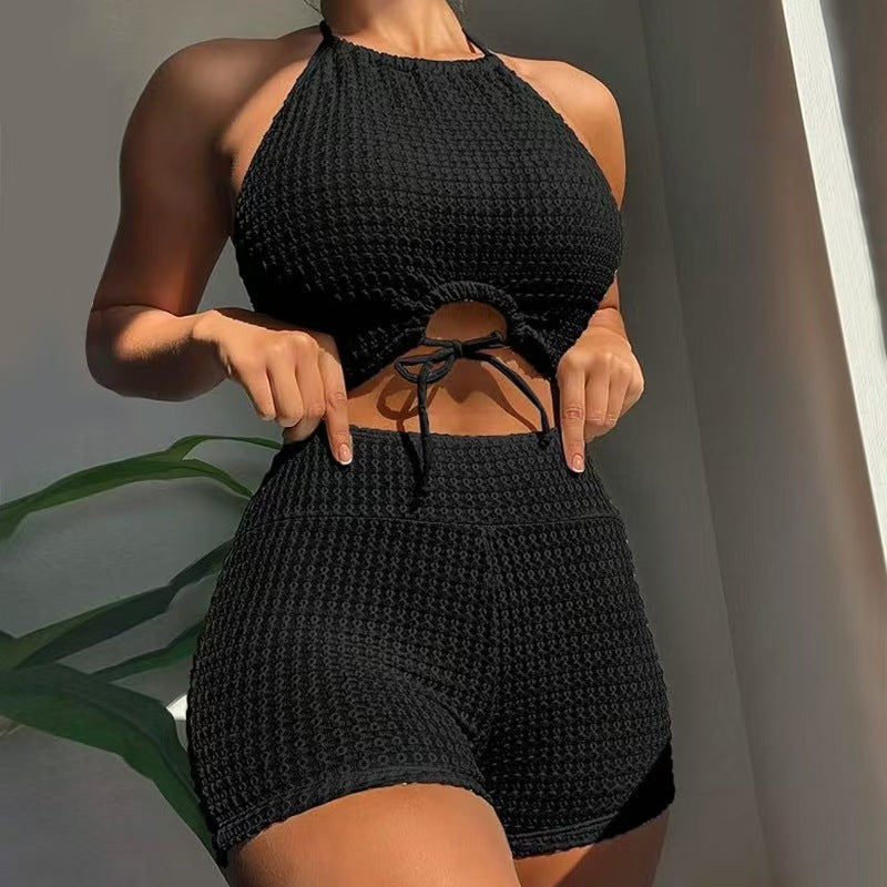 Damen Bustier-Bikini-Set mit stilvollem Cut-Out-Detail und hohem Bund Drune