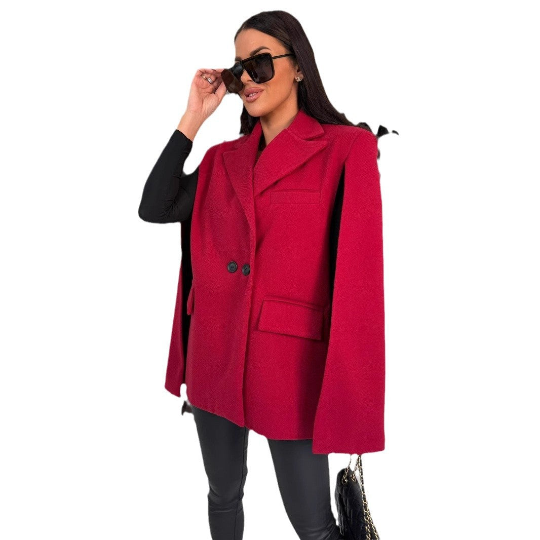 Damen Oversized Blazer mit Cape-Design und modernen Details Drune