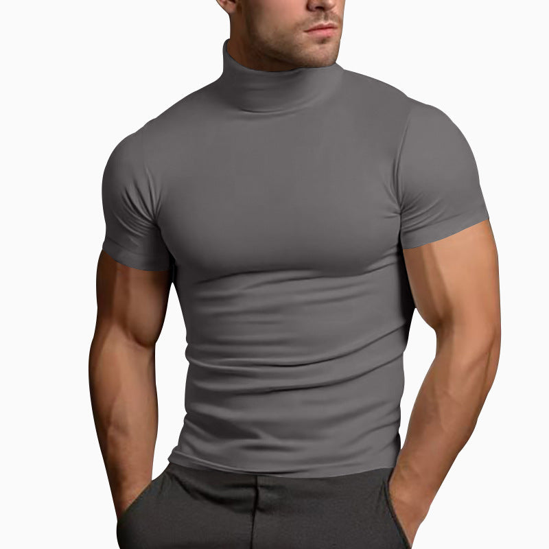 Herren Langarm-Turtleneck-Shirt aus atmungsaktivem Stretchmaterial Drune