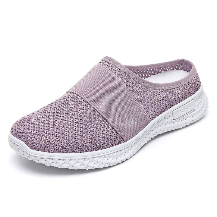 Damen nan gestrickter atmungsaktiver Slip-On Sneaker mit elastischem Mittelband Drune