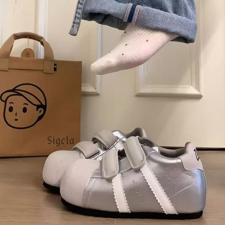 Damen Bequeme Sneakers mit doppeltem Klettverschluss und sportlichem Design Drune