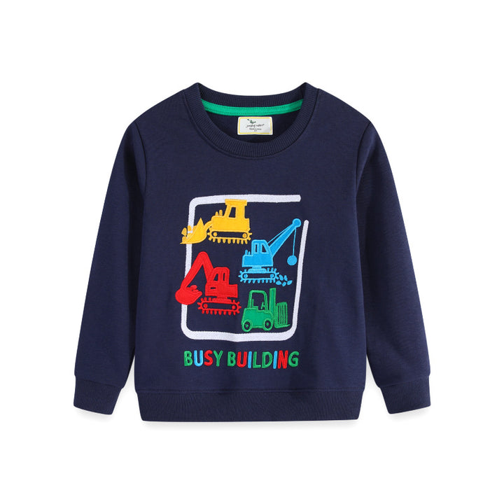 Jungen Sweatshirt mit kreativem Baustellenfahrzeug-Design Drune