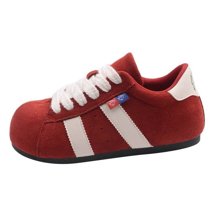 Damen Sportliche Sneaker aus weichem Wildleder mit breiten Schnürsenkeln und robustem Design Drune