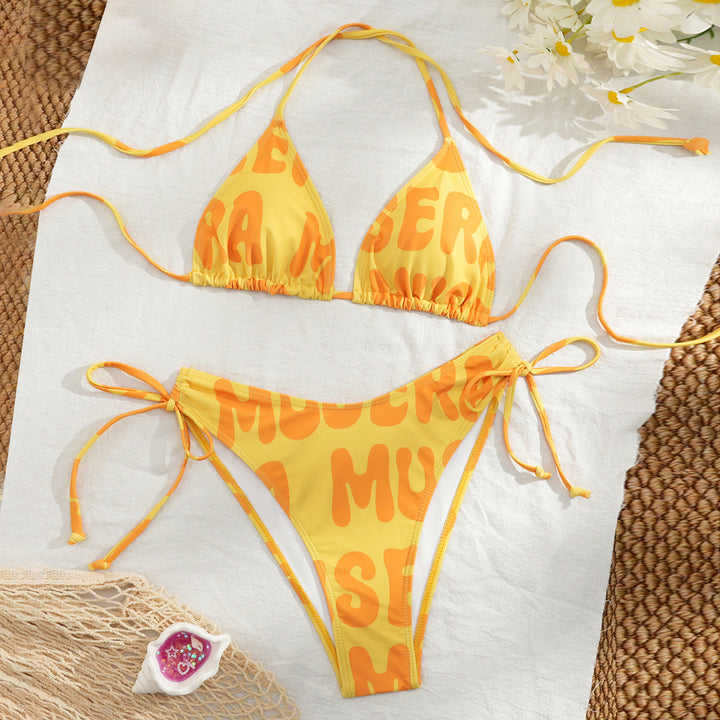 Damen Triangel-Bikini mit seitlicher Raffung Drune