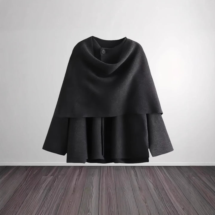 Damen elegante und gemütliche Capejacke Drune