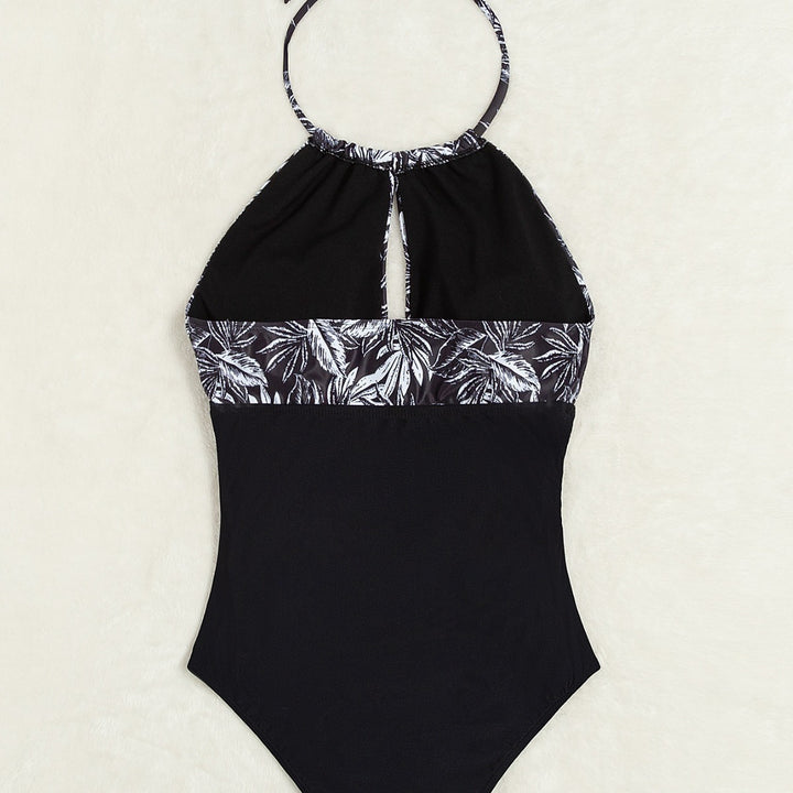 Damen Eleganter Badeanzug mit tiefem Ausschnitt und floralem Design Drune