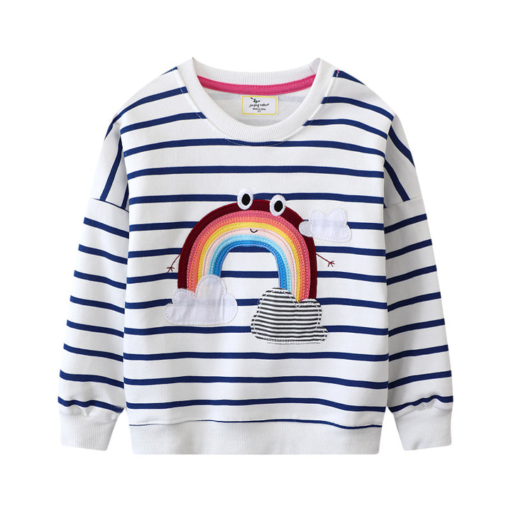 Mädchen Sweatshirt mit buntem Regenbogen-Design Drune