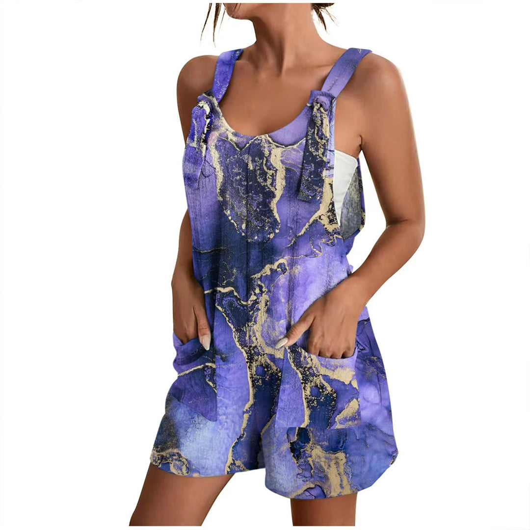 Damen luftiger Overall mit floralen Mustern und praktischen Taschen Drune