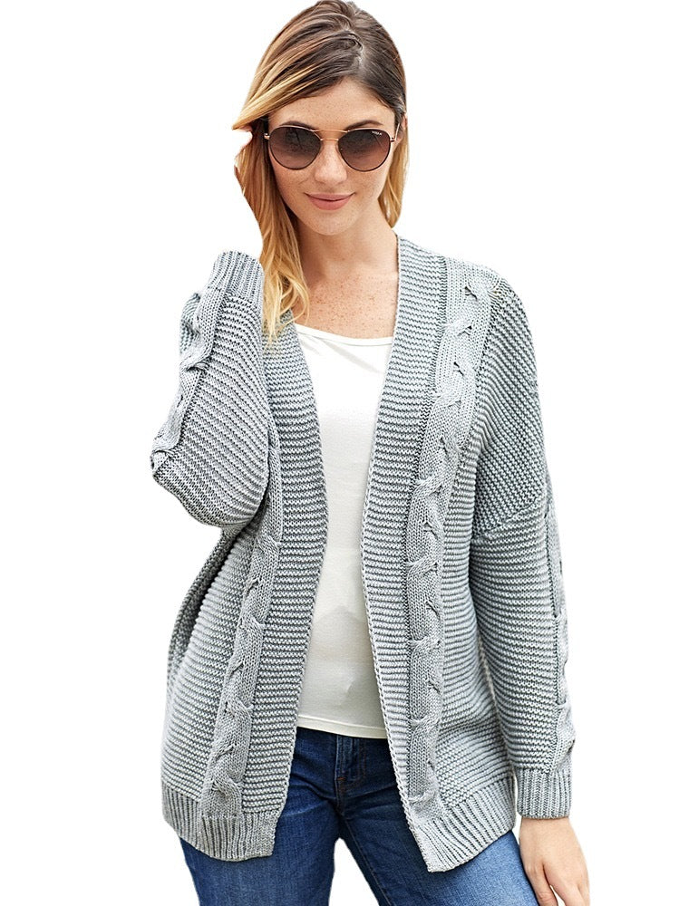 Damen Strickjacke mit zeitlosem Zopfmuster Drune