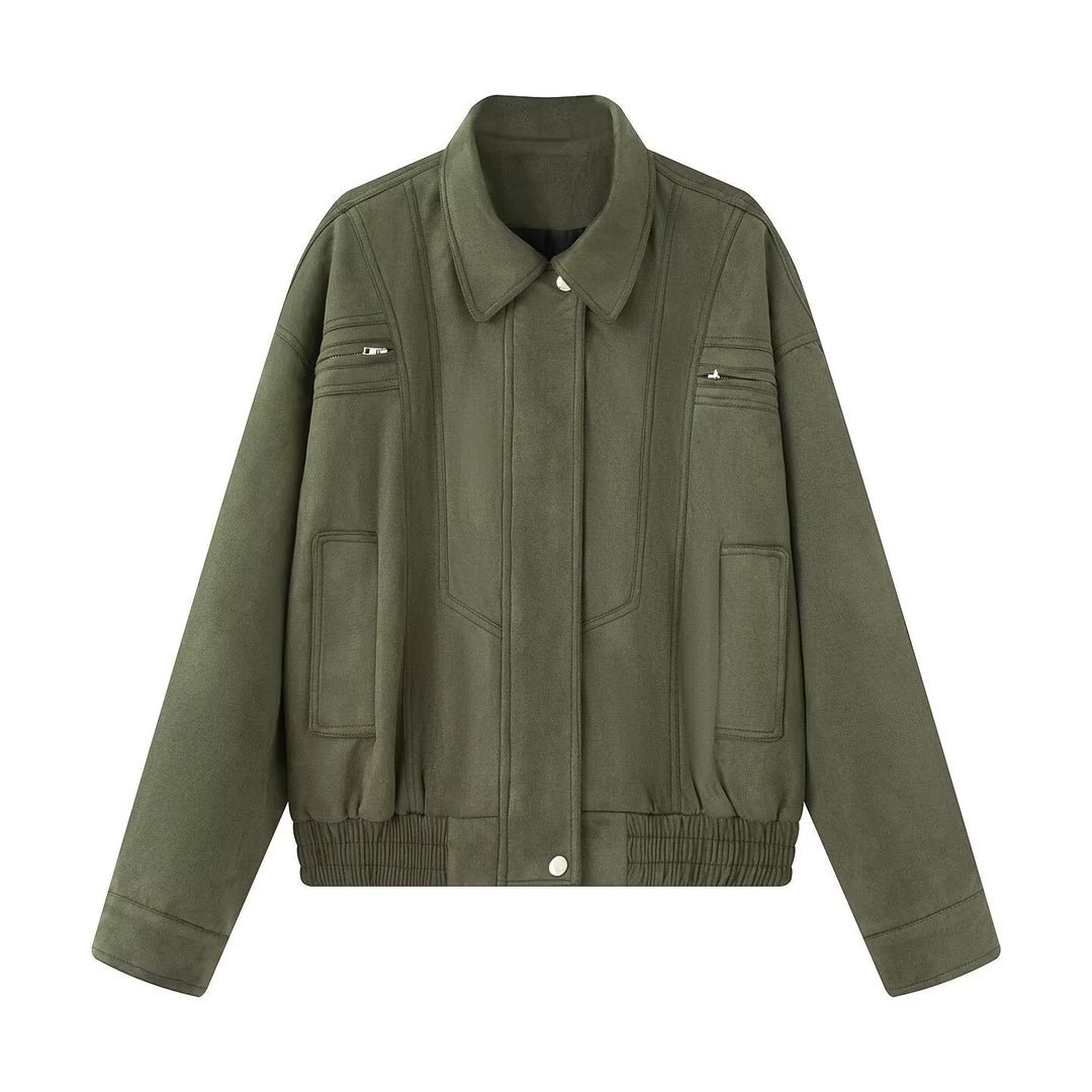 Damen Übergangsjacke im modernen Oversize-Schnitt mit praktischen Taschen Drune