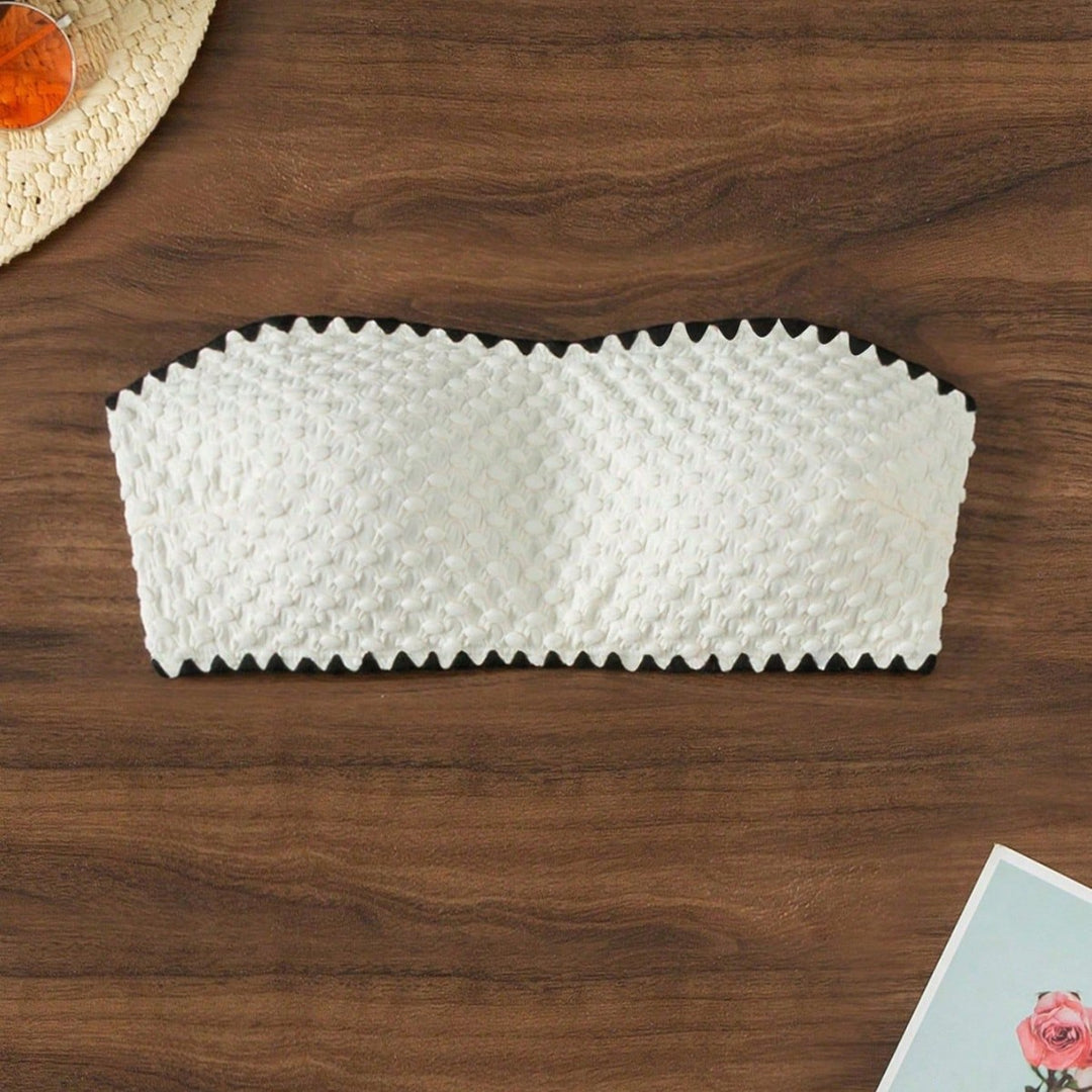 Damen Bandeau-Bikinioberteil mit strukturierter Oberfläche Drune