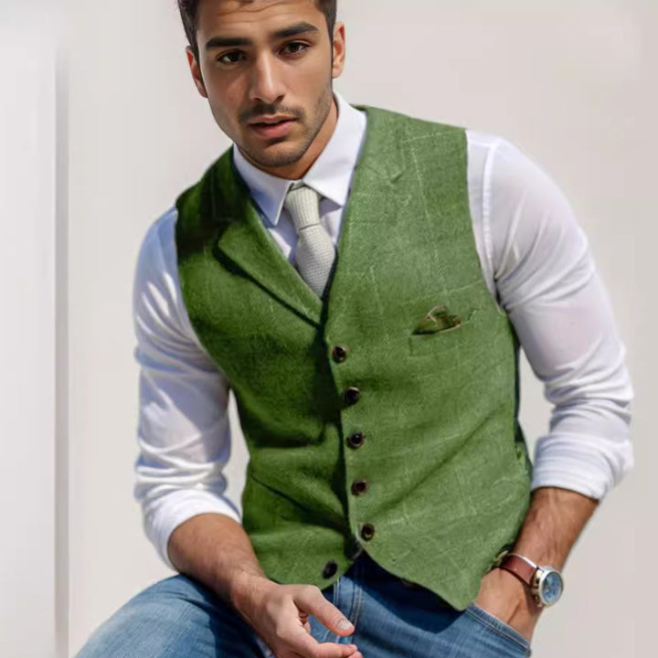 Herren stilvolle elegante Weste mit feinem Stoff Drune