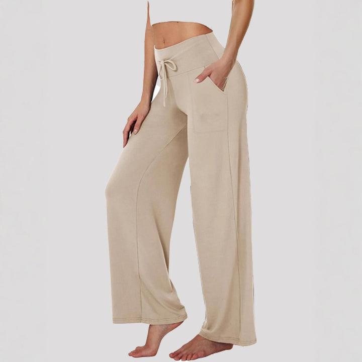 Damen Bequeme Freizeithose mit weitem Schnitt und Kordelzug Drune