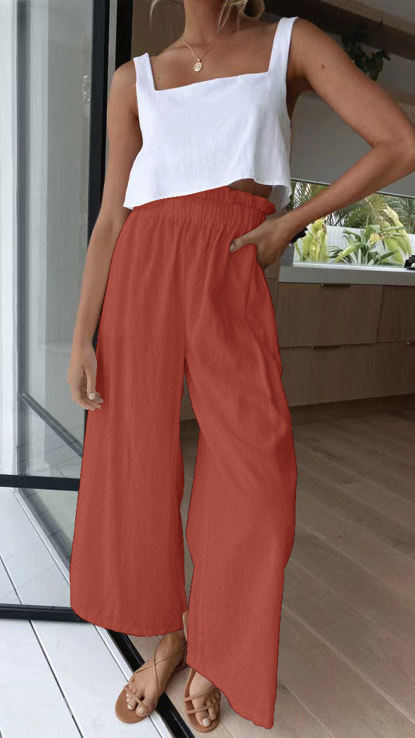 Damen Weite Sommerhose mit elastischem Bund und stilvollem Schnitt Drune