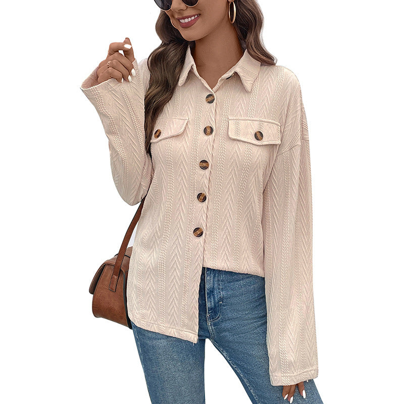 Damen Strukturierte Hemdjacke Drune