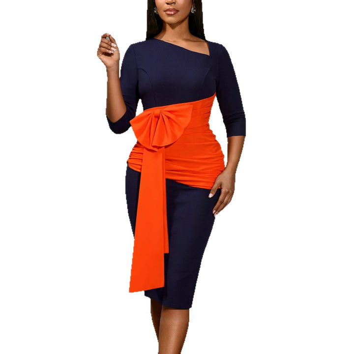 Damen Effortlessly Chic Kleid mit asymmetrischem Design und voluminösem Rüschenelement Drune