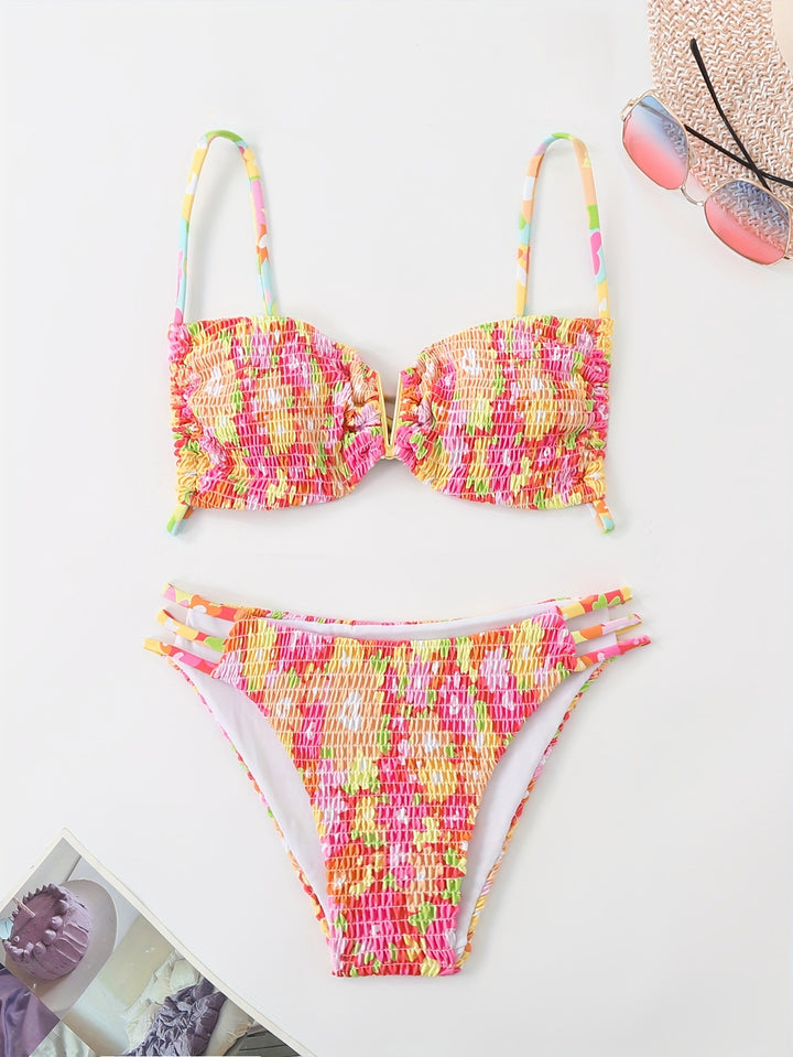 Damen Bandeau-Bikini mit verspieltem Rüschen-Design Drune