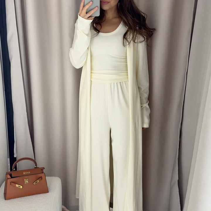 Damen elegantes Lounge-Set mit Cardigan Drune