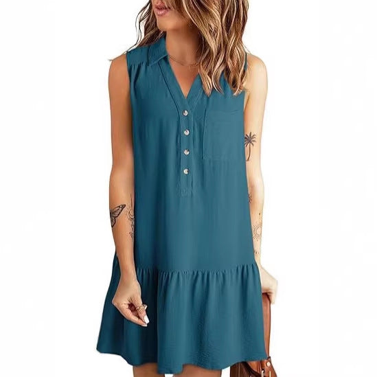Damen Hemdblusenkleid mit geschmeidigem Fall und elegantem Rüschenabschluss Drune