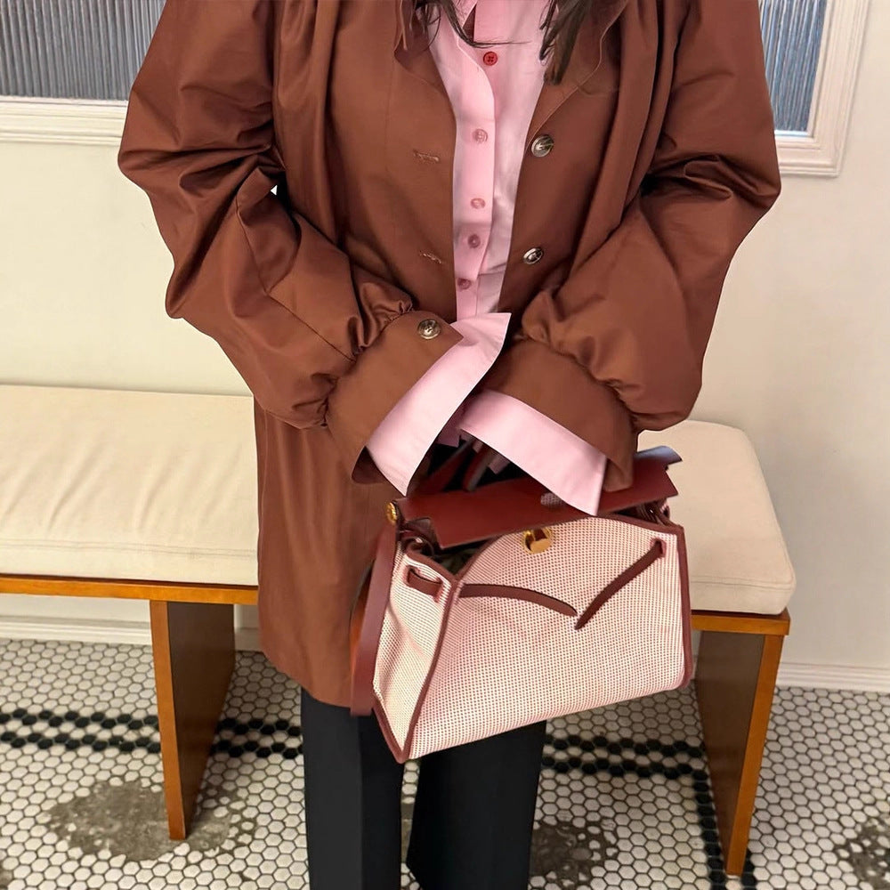 Damen Oversized Kunstlederjacke mit voluminösen Ärmeln Drune